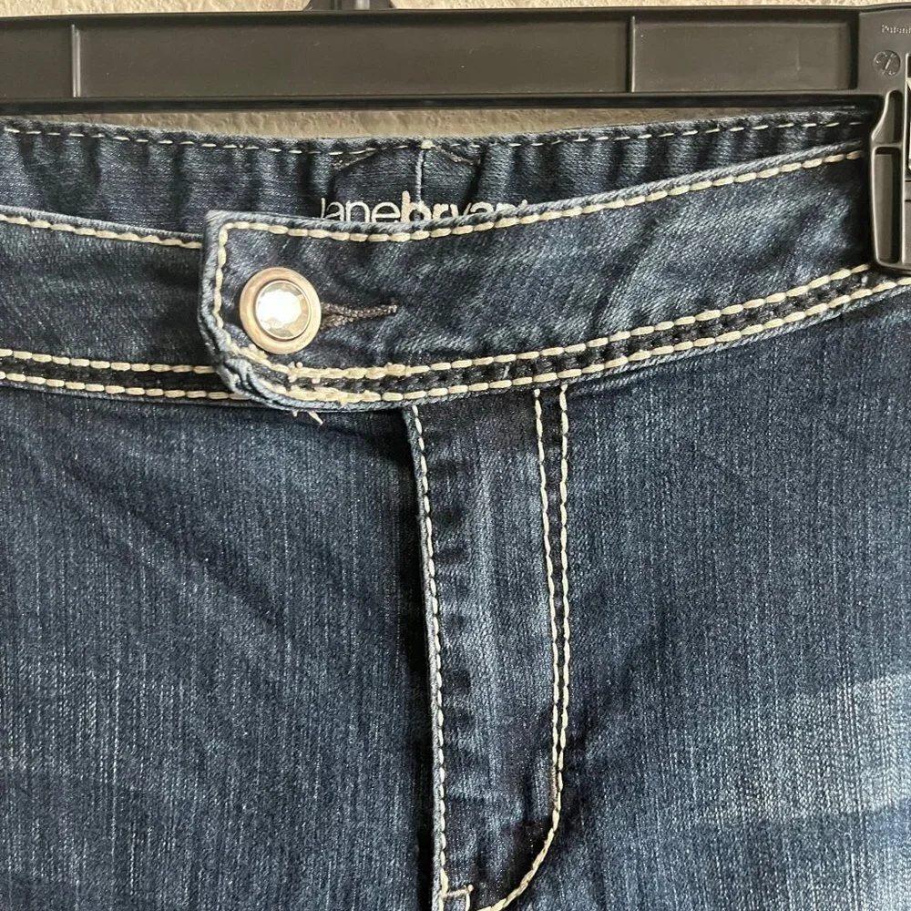 Lane Bryant Women's Dark Wash Stitch Boot Cut Jeans Size 20 Style 015001-12